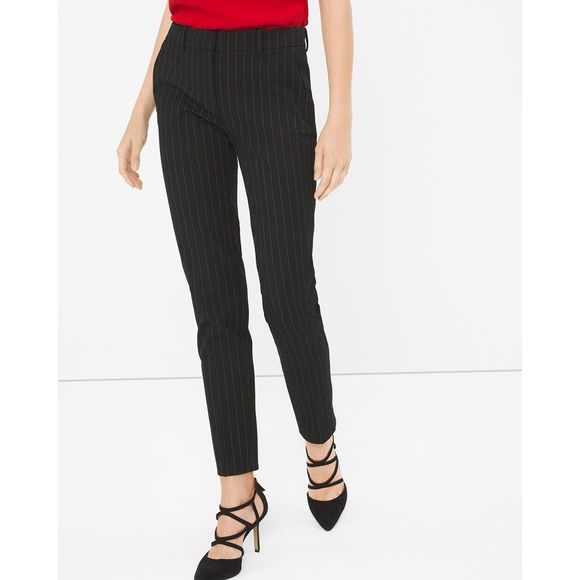 White House Black Market Pants - WHBM Slim Ankle Bi Stretch Pinstripe Pants